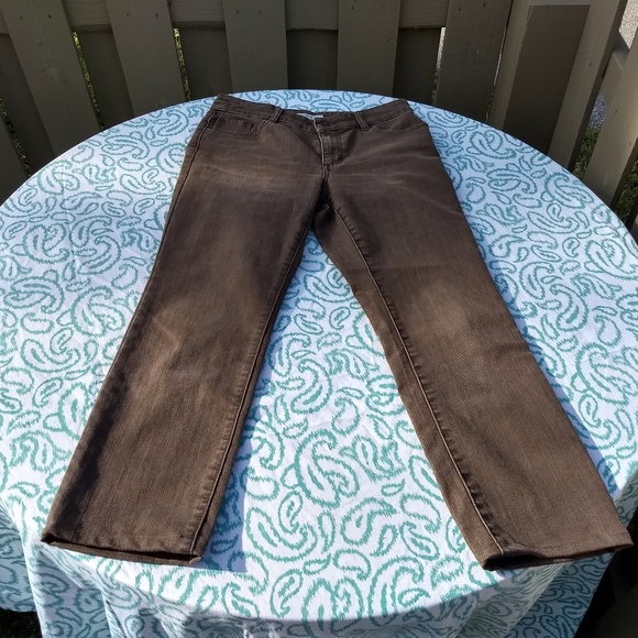 CHICOS PLATINUM DENIM SZ 0.5 Brown Stretch Jeans - Picture 2 of 7